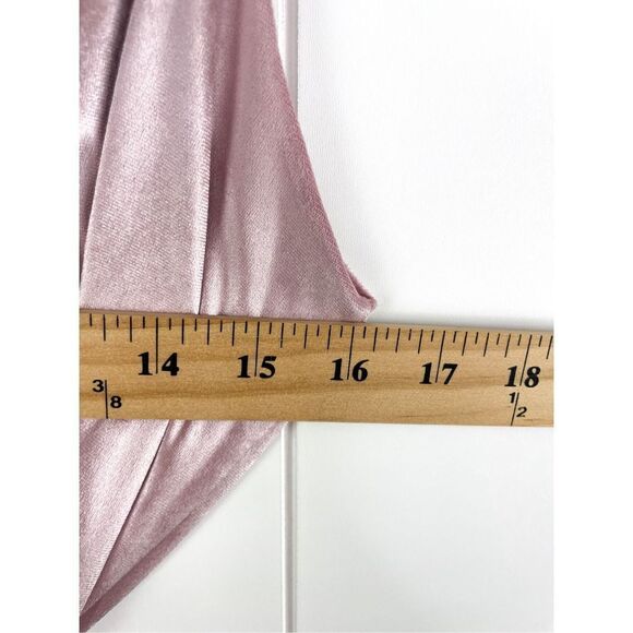 Lulus Starlight Starbright Mauve Pink Velvet High-Low Wrap Dress Size XS - Picture 5 of 10